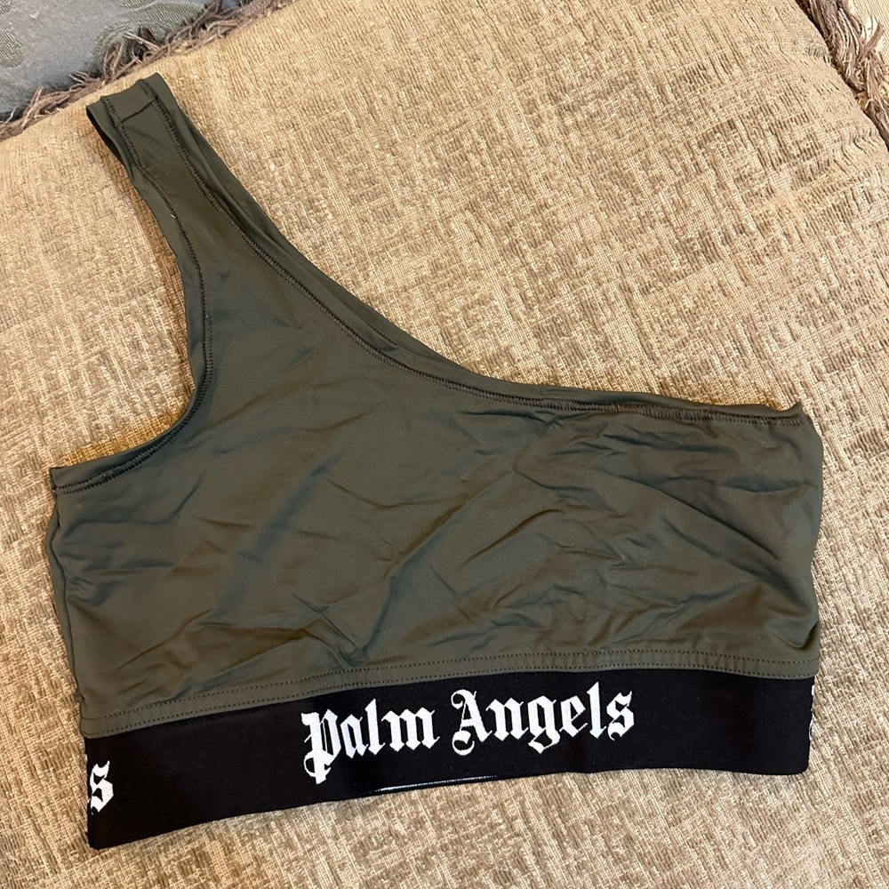 Palm Angels single shoulder sports bra